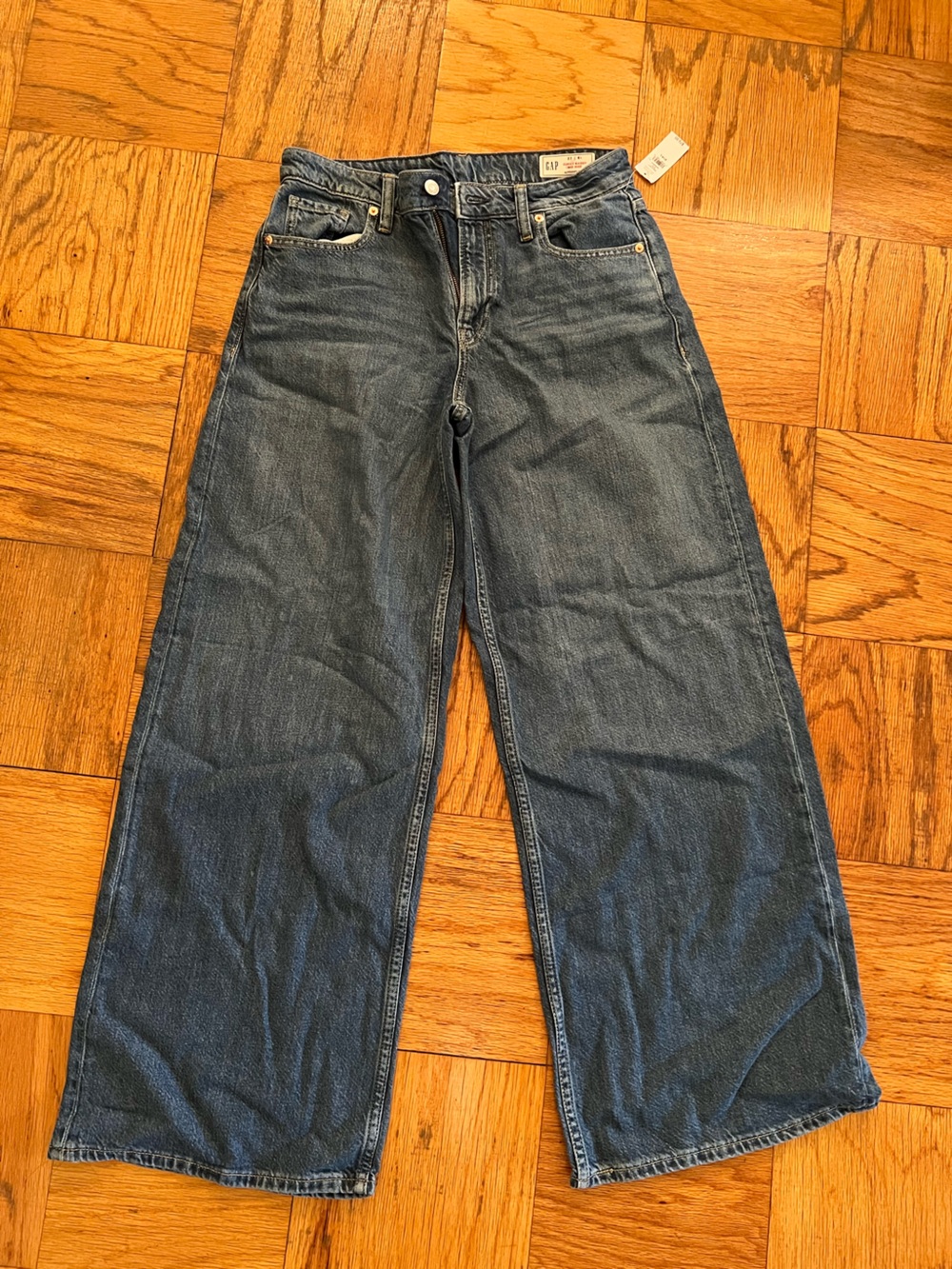 GAP Women's Wide-Leg Jeans in Dark Blue Wash